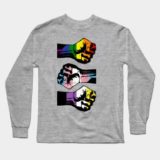 Distressed Gay Transgender Non Binary LGBTQ Pride Long Sleeve T-Shirt